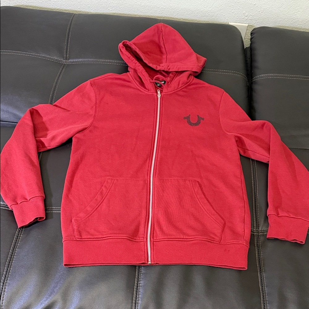 True Religion Men’s Red zip up sweater